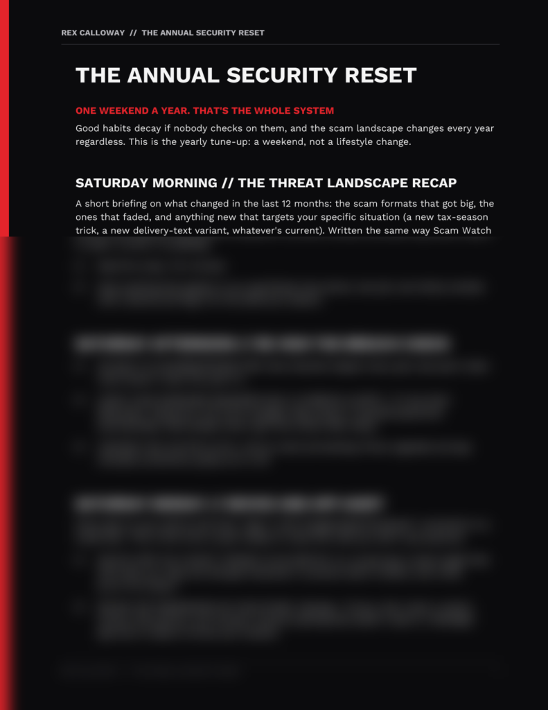 The Annual Security Reset — preview of the workbook first page